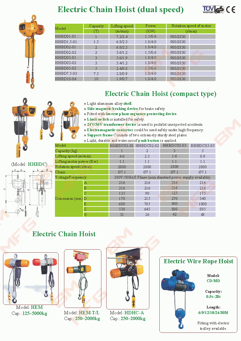 Electric Chain Hoist & Electric Wire Rope Hoist